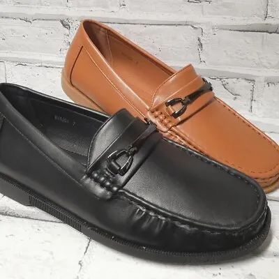 Mens Smart Casual Loafers Slip On Driving Formal Moccasins Comfy Boat Shoes Size • £22.95