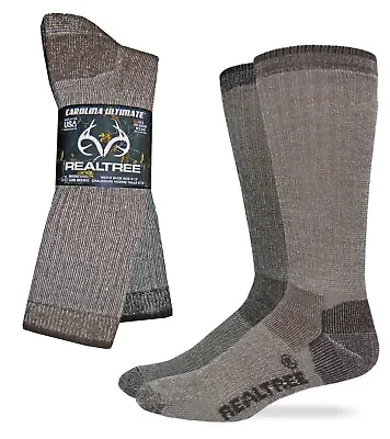 Realtree Men's 70% Merino Wool Full Cushion Boot Socks 2 Pair Pack • $15.98
