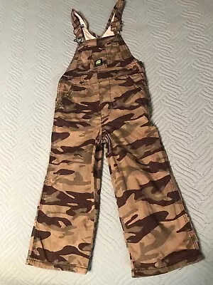 John Deere Toddler Bib Overalls   Adjustable Mossy Oak 100% Cotton Camo  Size 4T • $14.99