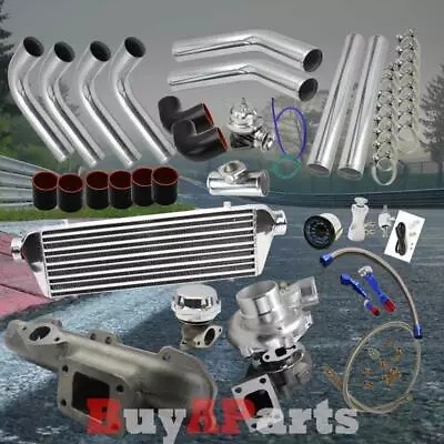 Chrome Intercooler Piping Black Couplers Turbo Kit For 1995-1999 Eclipse 420A • $689.98