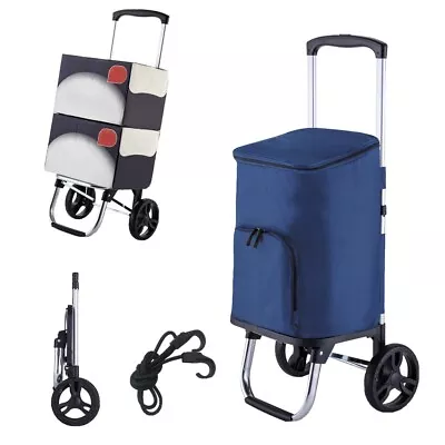 2-wheel Lightweight Printed Folding Shopping Trolley Luggage Cart Grocery Bag • $15