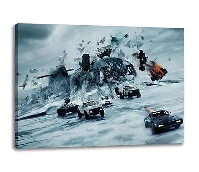 FAST AND THE FURIOUS 8 CANVAS Fate Poster Photo Print Wall Art  30x 20 CANVAS • £29.97