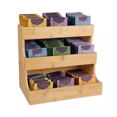 3 Tier Tea Bags Dispenser Display Organiser Caddy Rack Cupboard Divided Storer • $59.95