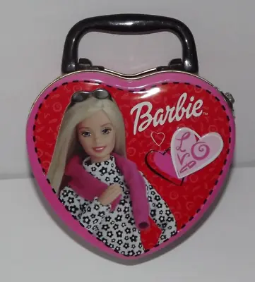 $11.99 • Buy Vtg Barbie Heart Shape Candy Tin Purse Lunchbox With Handle Frankford 2000