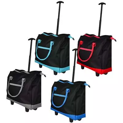 Mens Ladies Unisex Travel Flight Cabin Bag Wheeled Hand Luggage Shopping Trolley • £19.99