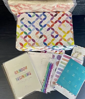 Erin Condren Journal Planner Pad 8 Pc Stationery Set Pens Spring Watercolor Box • $14.95