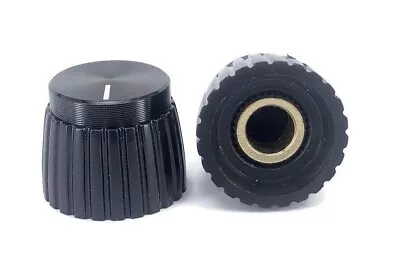 1x Black Marshall Style Knob 6.35mm With Screw For Jcm - JMP And Plexi Models • £3.34