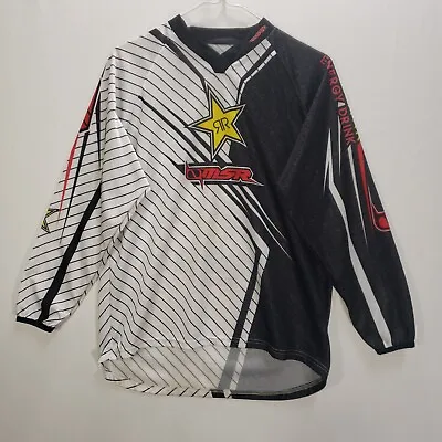 MSR Riding Gear Rockstar Energy Drink Motocross Race Jersey Youth XL White Y2K • $26.94