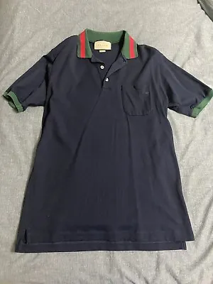 Gucci Navy  Polo Shirt Men Size Small Only Worn Once • $275