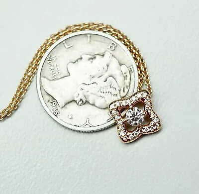 David Yurman Venetian Quatrefoil Necklace 18K Rose Gold With Diamonds 16-18 Inch • $998