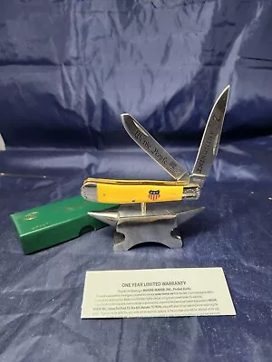 Moore Maker 5202 Patroit 2nd Amendment Trapper Knife Yellow Bone New • $115