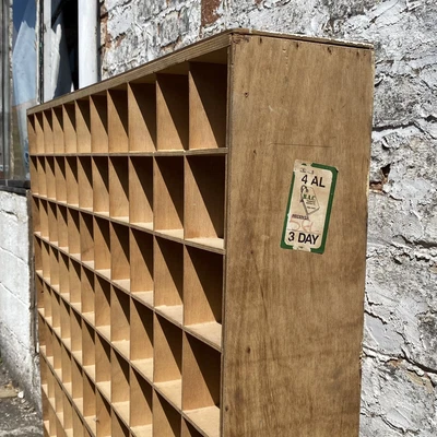 £250 • Buy Vintage Wooden Pigeonhole Display Shop Unit Large Industrial Haberdashery