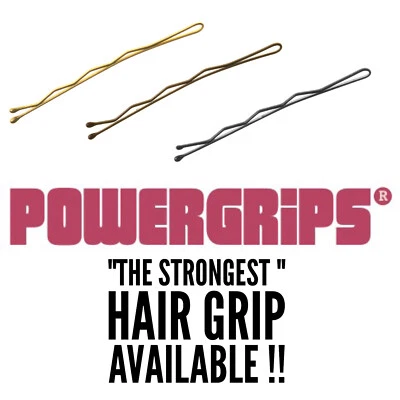 £4.99 • Buy Powergrips 2  Black Brown Blonde Waved Hair Clips Kirby Grips Bobby Pins Pin