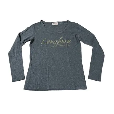 RM Williams Longhorn Long Sleeve Women's Grey Cotton T Shirt Size 12 • $28