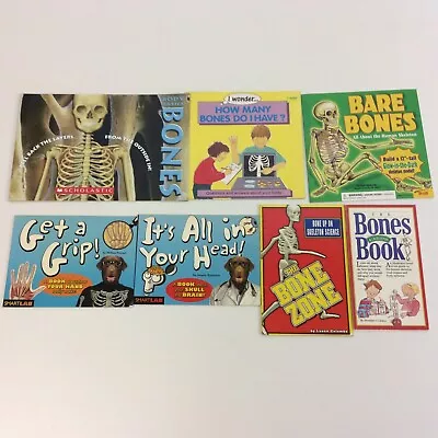 Skeleton Bones Human Body Kindergarten 1st 2nd 3rd Grade 7 Picture Book Lot • $14.99