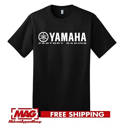 YAMAHA FACTORY RACING BLACK T-SHIRT Motocross Shirt Tee ATV OEM R1 R6 Motorcycle • $19.99