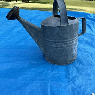 Vintage Antique Galvanized Metal  Sprinkle Head Water Watering Can Garden • $54.99