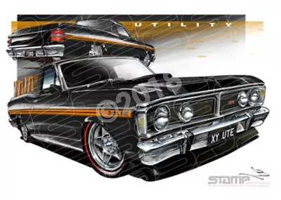 Ute XY UTE XY FALCON UTE ONYX BLACK A2 FRAMED PRINT (FT082O) • $249