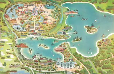 Walt Disney World Magic Kingdom Contemporary Polynesian Map Illustration Poster • $29.99