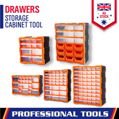 $39.99 • Buy Tool Storage Bin Parts Organizer Drawers Cabinet Box Chest Plastic With Dividers