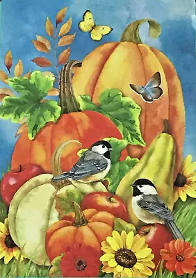 Chickadee Bird Butterfly Fall Pumpkin Sunflower Mini Window Garden Yard Flag New • $8.97