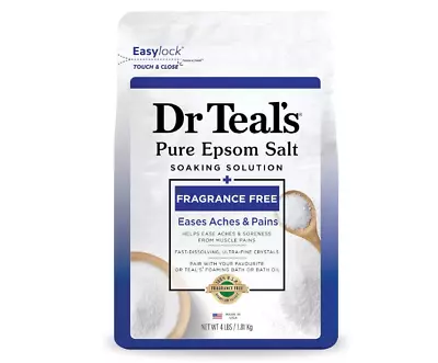 Dr Teal's Pure Epsom Salt Soak Fragrance Free 4 Lbs (Packaging May Vary) • $6.95