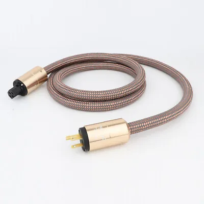 OFC Pure Copper Wire US/EU/AU Plug HiFi Power Cable Audio Main Supply Cord • $41.58