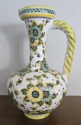 Mid Century Pottery Pitcher/Vase With Braided Handle Marked Made In Germany  • $55