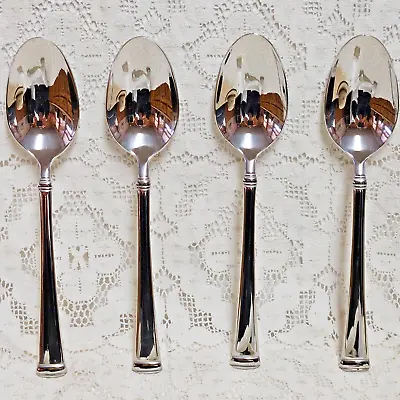 Mikasa Harmony Oval Soup Spoons 7 5/8  Stainless Glossy 18/10  Set Of 4 • $19.83