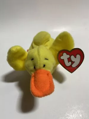 1993 Vtg TY Teenie Beanie Baby Quacks The Duck Mini With Tags Collectible • $5.49