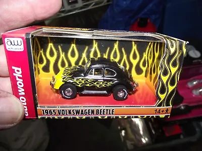 Auto World 1965 Volkswagen Beetle Flamed Slot Car NIB • $11.19