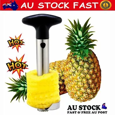 Stainless Steel Easy Kitchen Tool Fruit Pineapple Corer Slicer Cutter Peeler AT • $10.69