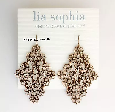 Lia Sophia  Perennial / Daisy Scramble   Copper / Matte Silver Tone Earrings • $14.99