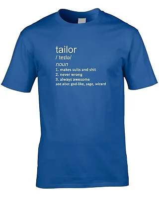 £10.95 • Buy Tailor Joke Definition Mens T-Shirt Gift Idea Suit Tailoring Clothing Job Work