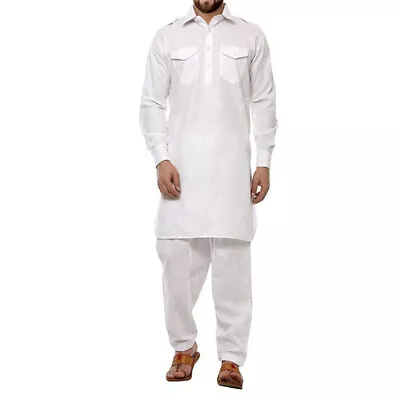 Indo Western Pathani Suit Kurta Pajama Ethnic Festive Fashion Party Wear For Men • $41.42