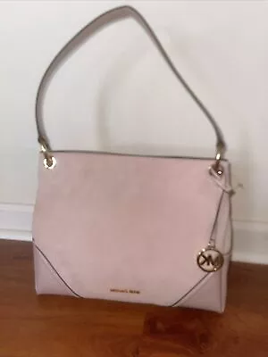 NWT Michael Kors Suede & Leather Nicol Medium Shoulder Bag Powder Blush • $74.99