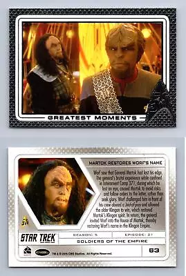 Martok Restores Worf's Name #63 Star Trek 50th Anniversary 2017 Rittenhouse Card • $1.58