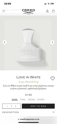 £100 • Buy Creed Love In White Eau De Parfum