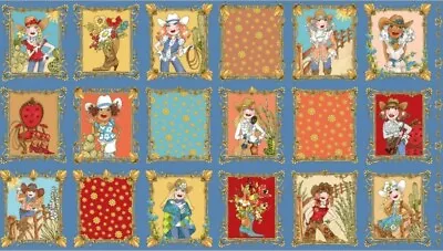 Loralie Designs - Whoa Girl Western Quilting Fabric Panel - Cowgirl And Boots • $12.99