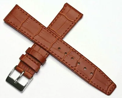 EASY FIT CLIP ON OPEN ENDED LEATHER WATCH STRAP TAN 12MM To 20MM WITH FREE POST • £11.95