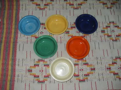 6  VINTAGE  FIESTA  4 3/4  FRUIT BOWLS - FIESTAWARE    -    D9 • $100