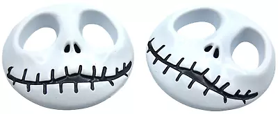 2x 3D Metal Jack Skellington Skull Pumpkin Face Sticker Decal Emblem Car White • $8.88