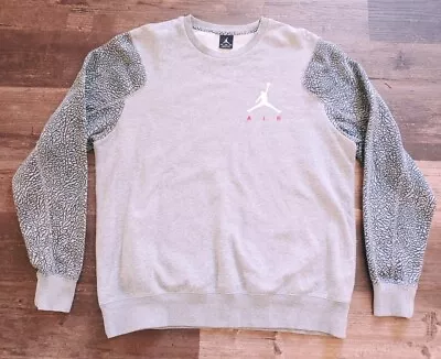 Nike Air Jordan Elephant Print Sweatshirt Men's Size XL Gray Black Retro 90s • $47.96