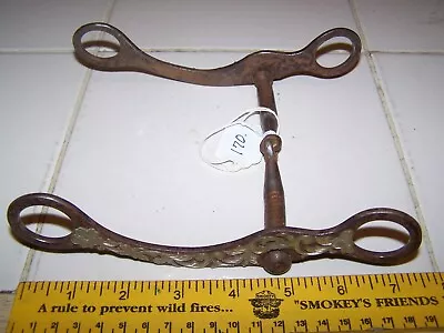 Vintage Steel Snaffle Horse Bit With Silver Floral Engraved Sides • $125