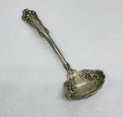 Antique WM Rogers Soup Ladle Embossed Flower Handle Silverplate 7.5” Pat 1904 29 • $41.22