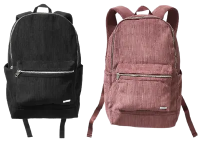 Victorias Secret Pink Corduroy Backpack Full Size Black Brown School Bag • $29.75