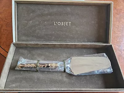 New Sealed L'Objet 24K Gold Plated Tortoiseshell & Stainless Steel Cake Server • $135