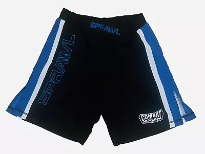 Sprawl Fighting Shorts Mens 32 Black Blue MMA Grappling Boxing Jiu Jitsu • $27