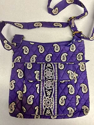 Vera Bradley HIPSTER Crossbody Purse SIMPLY VIOLET Shoulder Bag Purple Excellent • $24.99