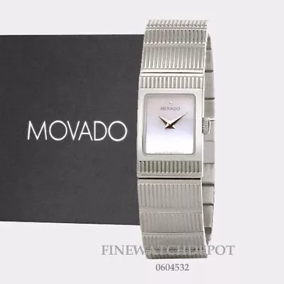 Authentic Movado Women's Concerto Mother Of Pearl Dial Square Watch 0604532 • $1095